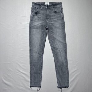 Agolde Sophie Crop Jeans Womens 26 Gray Distressed Frayed Hem Skinny‎ Denim USA